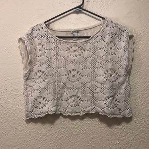 Forever 21 White Lace Crop Top